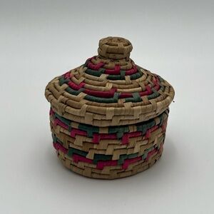 Handwoven Lidded Basket Trinket Box